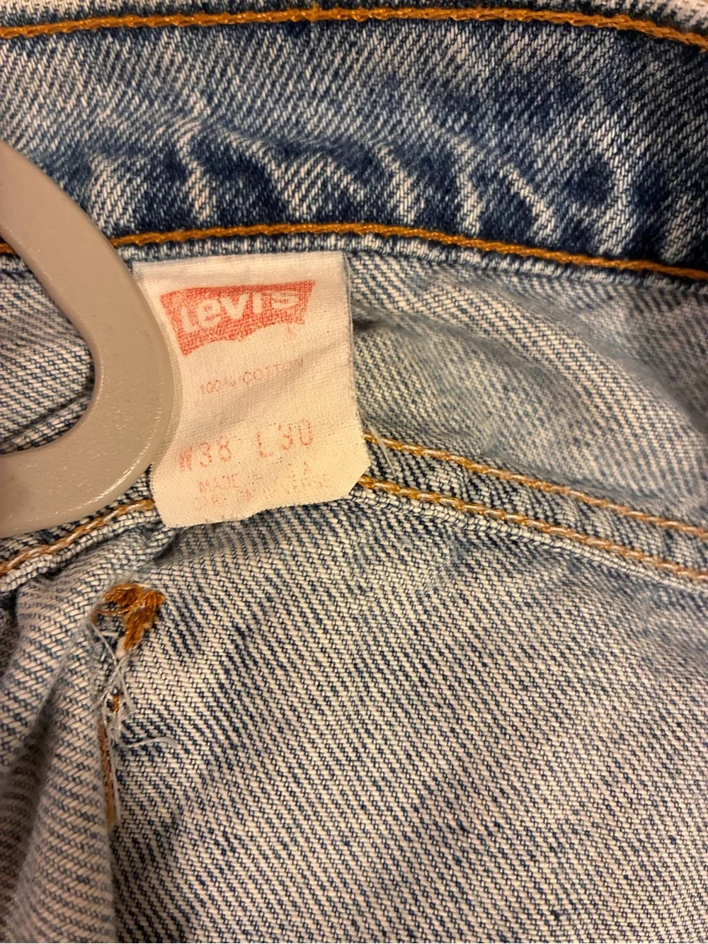 Vintage 90s Levi's 550 Orange Tab Jeans 38x30